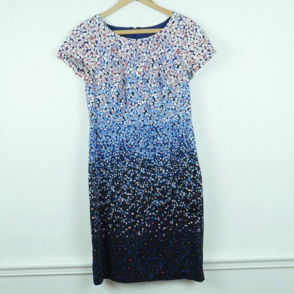 Talbots Size 2 Sheath Dress Floral Bloomcore Spring Preppy Office Career Cotton - Picture 1 of 6